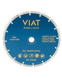 Disco diamantado segmentado ø230x3x22,23mm viat0711ø230 viat