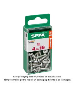 Caja 20 unid. tornillo madera spax cab. redonda wirox 4,5x16mm spax