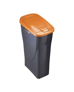 Cubo 15 litros ecobin con tapa color negro/naranja 20x31x42cm mondex