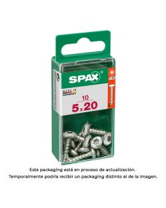 Caja 10 unid. tornillo madera spax cab. redonda wirox 5,0x20mm spax