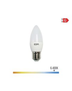 Bombilla vela led e27 5w 400lm 6400k luz fria ø3,5x10cm edm