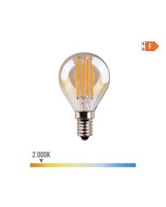 Bombilla esferica con filamento de led cristal vintage e14 4,5w 400lm 2000k luz calida ø4,5x7,8cm edm