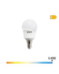 Bombilla esferica led e14 8,5w 1000lm 6400k luz fria ø4,5x8,8cm edm