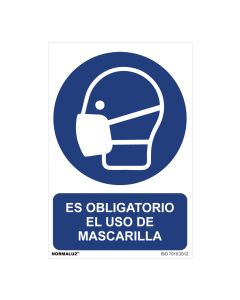 Cartel "es obligatorio el uso de mascarilla" (pvc 0,7mm) 30x40cm normaluz