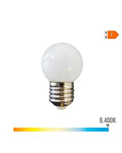 Bombilla esferica led e27 1,5w 130lm 6400k luz fria ø45x69mm edm