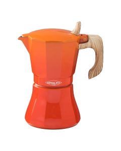 Cafetera de aluminio de 6 tazas modelo "petra" color naranja