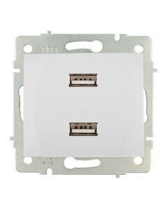 Cargador doble usb 230v 5v 4200ma blanco de empotrar erp2usb serie europa solera erp2usb