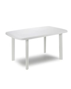 Mesa ovalada color blanco para exterior 72 x 137 x 85 cm
