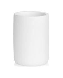 Portacepillos poliresina blanco mate ø7 x 10 cm