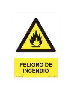 Cartel peligro "peligro de incendio" (pvc 0.7mm) 30x40cm normaluz