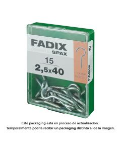 Caja m 15 unid. hembrilla abierta cinc 2,5x40mm fadix