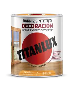 Barniz sintético decoración brillante castaño 750ml titanlux m10100134