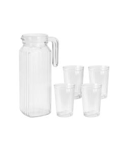 Set jarra + 4 vasos vidrio, ye9000500, excellent houseware