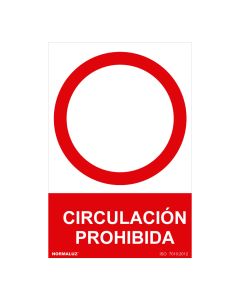 Señal prohibido "circulacion prohibida" (pvc 0.7mm) 30x40cm normaluz