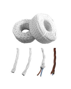 Cable paralelo textil trenzado h05v-k 3 g 1,00 mm² blanco euro/m