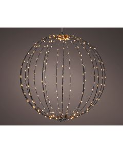 Adorno led colgante bola, de marco metálico negro, ø38cm.