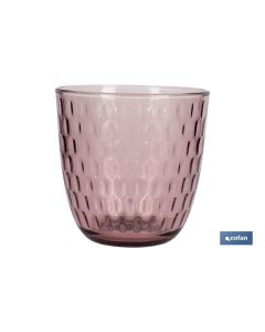 PACK 6 VASOS DE AGUA VIDRIO 29 CL COLOR PURPURA CLARO MODELO ÓPALO COFAN