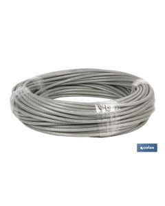 CABLE ACERO (12mm) 10X12MM  6X19+1 PLAST. (50 M) COFAN