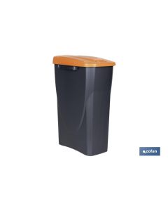 CUBO DE BASURA PARA RECICLAR 25 LITROS  COLOR NARANJA 21.5 X 36 X 51 CM COFAN