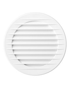 Rejilla ventilación redonda empotrable con mosquitera ø120mm abs blanca