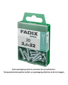 Caja m 20 unid. tornillo rosca chapa cr cinc 3,5x22mm fadix