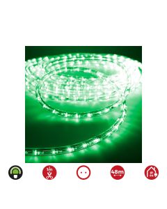 Tubo flexiled 2 vias fijo 48m. 30 led/m ip44 verde