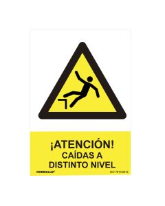 Cartel peligro "atencion caidas a distinto nivel" (pvc 0.7mm) 30x40cm normaluz