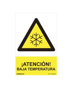 Cartel peligro "atencion baja temperatura" (pvc 0.7mm) 30x40cm normaluz