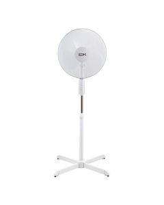 Ventilador de pie. color blanco. potencia: 50w aspas: ø40cm altura regulable 110-130cm edm