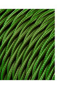 Carrete cable textil trenzado h03vv-f 2 x 0,75 mm² verde, 25 m