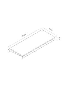 Balda de madera 1330x370x60mm color haya c/soportes basics