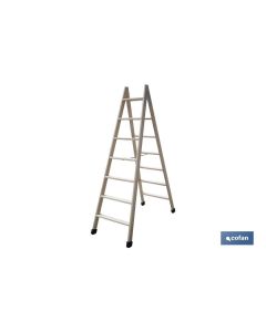 ESCALERA MADERA DOBLE 7 PELDAÑOS 1,75 M COFAN