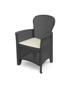 Silla imitacion rattan. color: antracita 60x58x89cm modelo: folia progarden