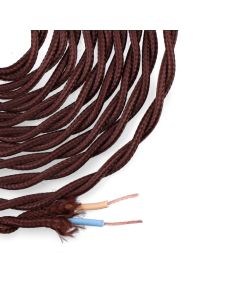 Cable textil trenzado 2x0,75mm marrón 5m