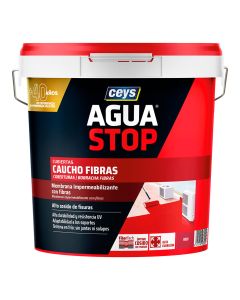 Aguastop caucho fibras rojo 20kg 903305 ceys