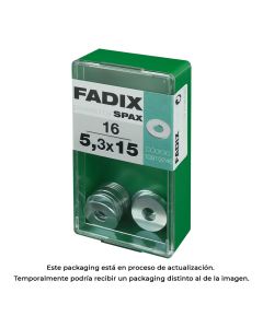 Caja s 16 unid. arandela plana ancha cinc 5,3x15mm fadix