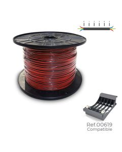 Carrete cable paralelo (audio) 2x0,75mm rojo/negro 1000m (bobina grande ø400x200mm)