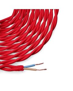 Cable textil trenzado 2x0,75mm rojo 5m