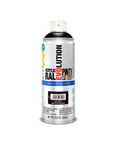 Pintura en spray pintyplus evolution water-based 520cc ral 9005 negro intenso mate