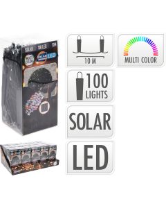 Guirnalda led solar, multicolor, 100 leds, 12m.