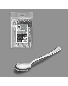 Cuchara postre-café 13 cm, plata, 12 unidades