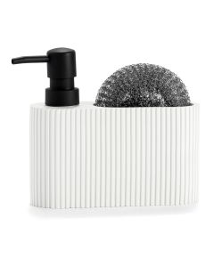 Dispensador pol con estropajo blanco/negro 16x5x15cm cc71086 andrea house