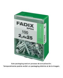 Caja m 100 unid. clavo cp acero 2,4x25mm fadix