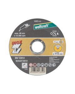 Disco corte de precisión para acero inoxidable ø115x1,0x22,23mm. 1685999 wolfcraft