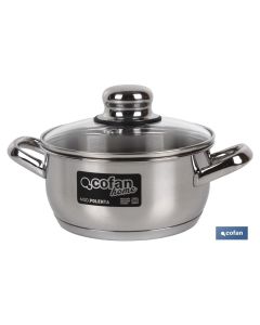 CACEROLA INOX INDUC.5.4L MODELO POLENTA T VIDRIO Ø260 MM COFAN