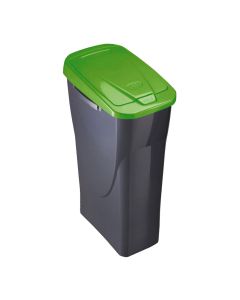 Cubo 15 litros ecobin con tapa color negro/verde 21,5x31x42cm mondex