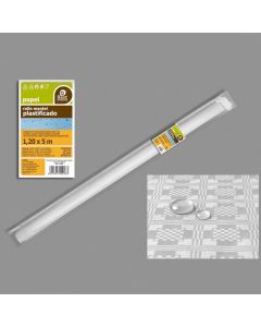 Rollo de mantel impermeable blanco 5x1,2m