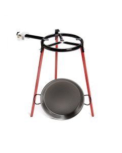 Set paellera pulida ø38cm con trípode y quemador de gas 300mm. vaello