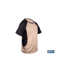 CAMISETA TRANSPIRABLE MODELO PILOTE BEIGE-NEGRA 160 gm2 TALLA-XXXL COFAN