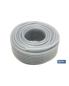 MANGUERA PVC CRISTAL CREFUERZO 30x38mm25m COFAN